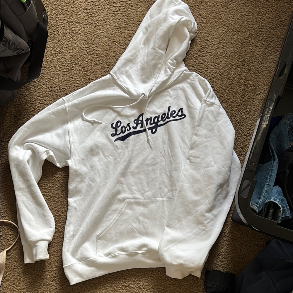 White Los Angeles Hoodie Dodgers